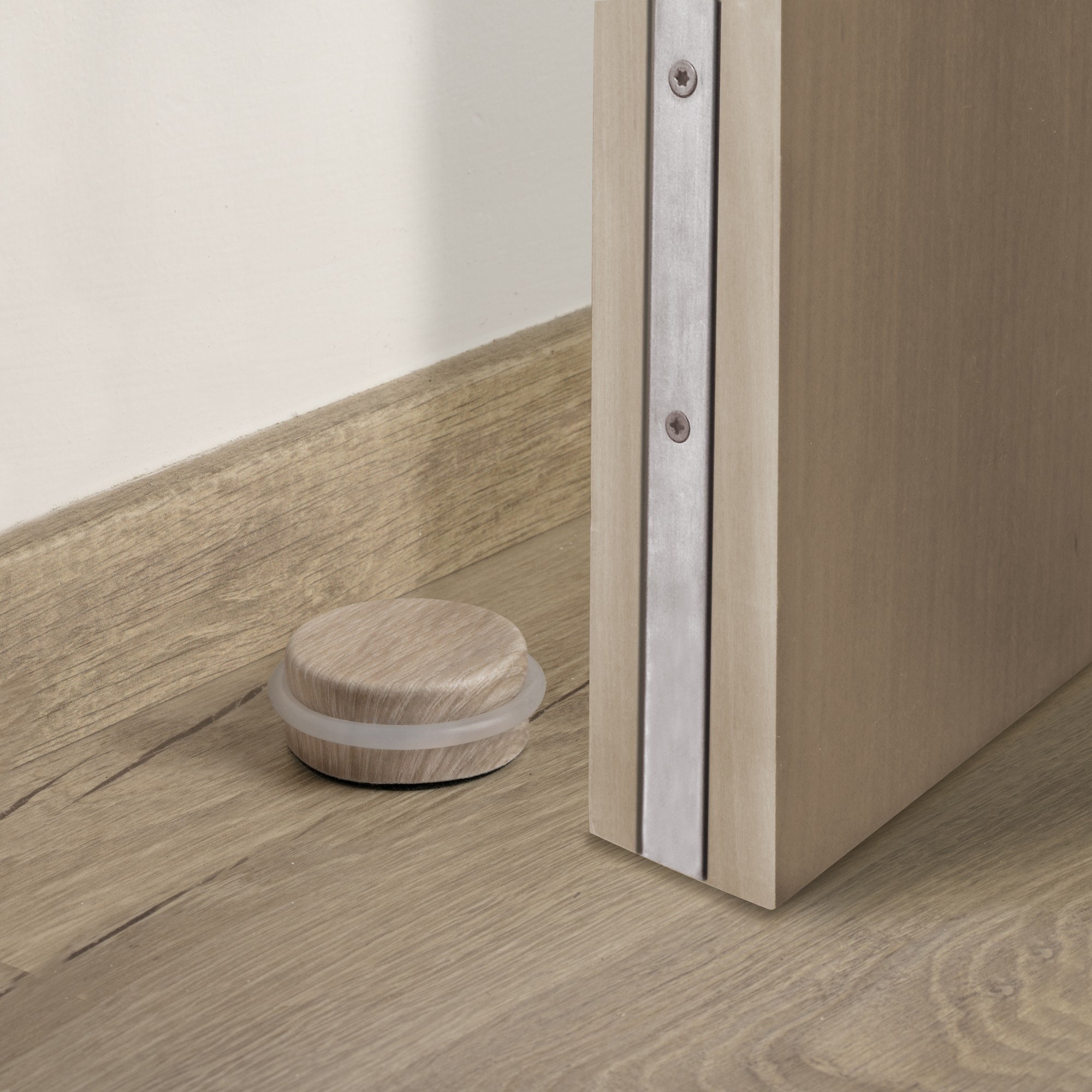 Tope de puerta adhesivo plástico-metal decorado / olivo mediterráneo